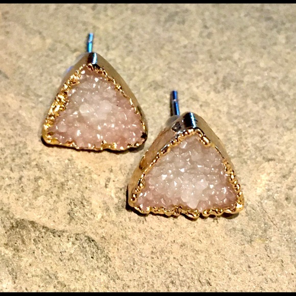 Anthropologie Natural Quartz geometric earrings - Picture 3 of 3